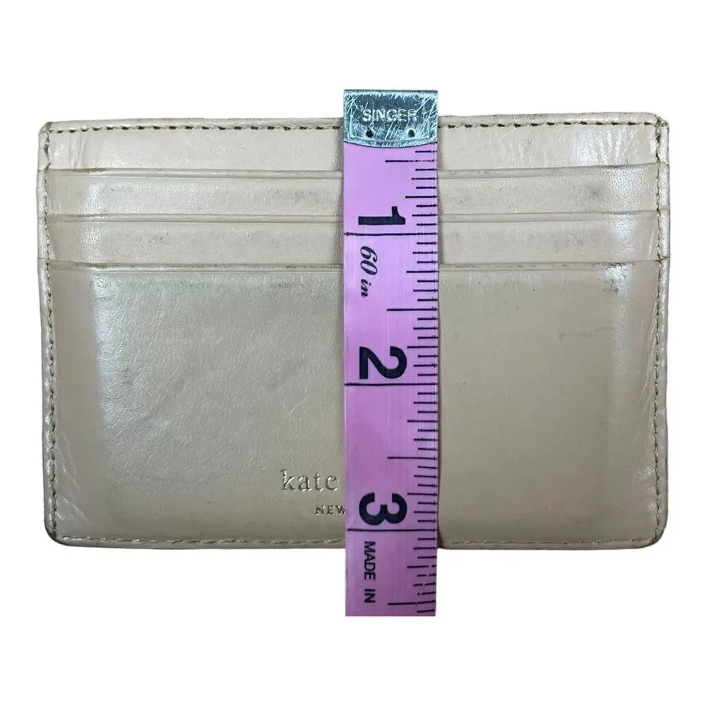 Kate Spade Cardholder Leather Card Case Black Patent Leather ID Holder Black Tan